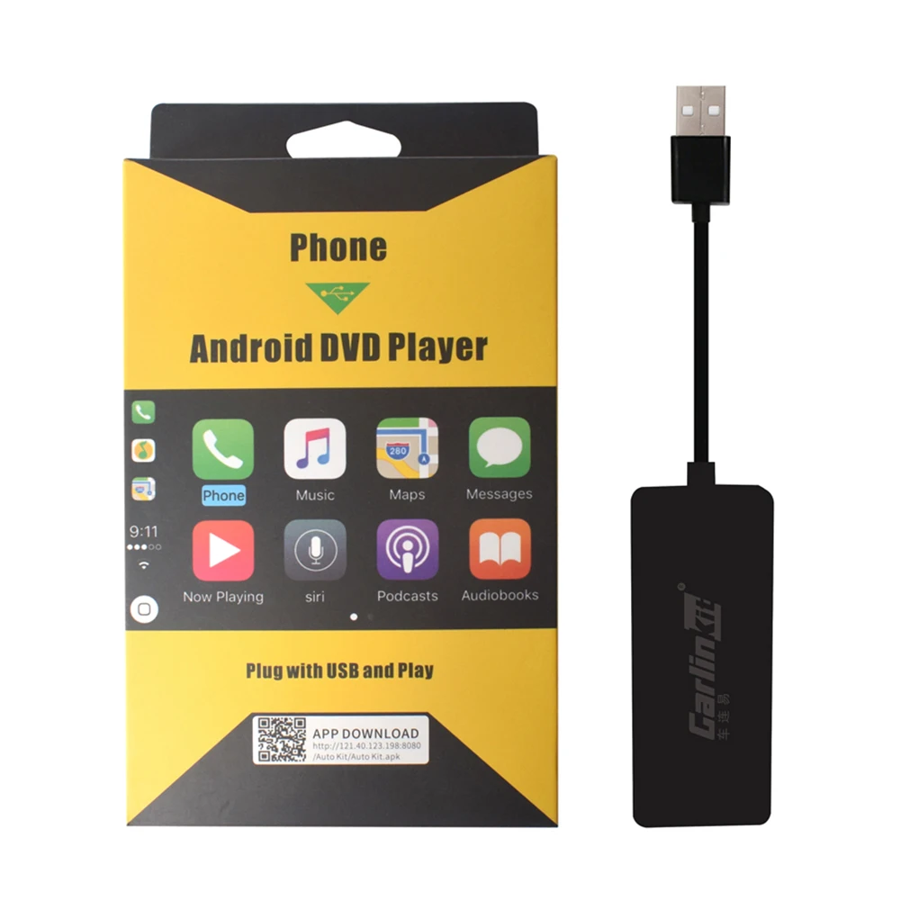Adaptor USB Nirkabel untuk Dongle Otomatis Berkabel CarPlay untuk Aksesori Mengemudi Pemutar Multimedia Mobil Android Mendukung Asisten Suara - 0