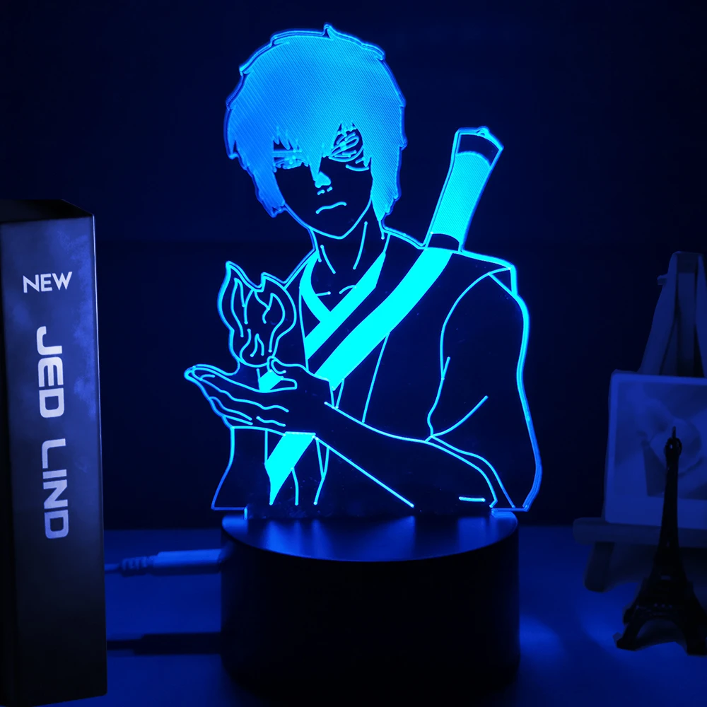 Akrilik 3D Lampu Avatar Pengendali Udara Terakhir Lampu Malam untuk Anak-anak Dekorasi Kamar Anak Legenda Aang Appa Gambar Meja Lampu Malam - 0