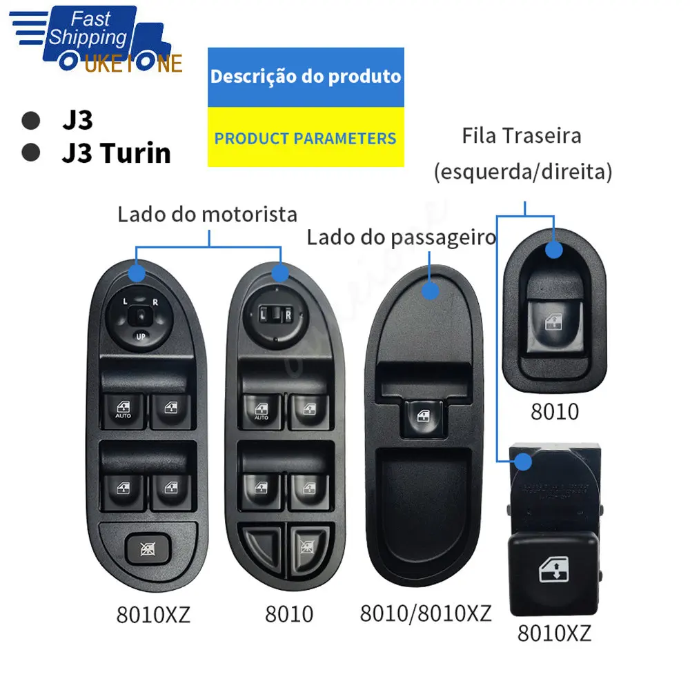 Aksesoris Mobil untuk JAC J3 Turin Saklar Kontrol Jendela Tenaga Listrik Tombol Pengatur Pengangkat Kaca 3750200U8010 Bagian Interior - 0