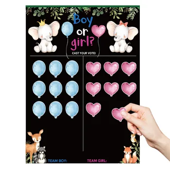 Anak Laki-laki atau Perempuan Mengungkapkan Jenis Kelamin Permainan Pemungutan Suara Papan Poster dengan Stiker Mengungkapkan Jenis Kelamin Bayi Dekorasi Pesta Perlengkapan Baby Shower
