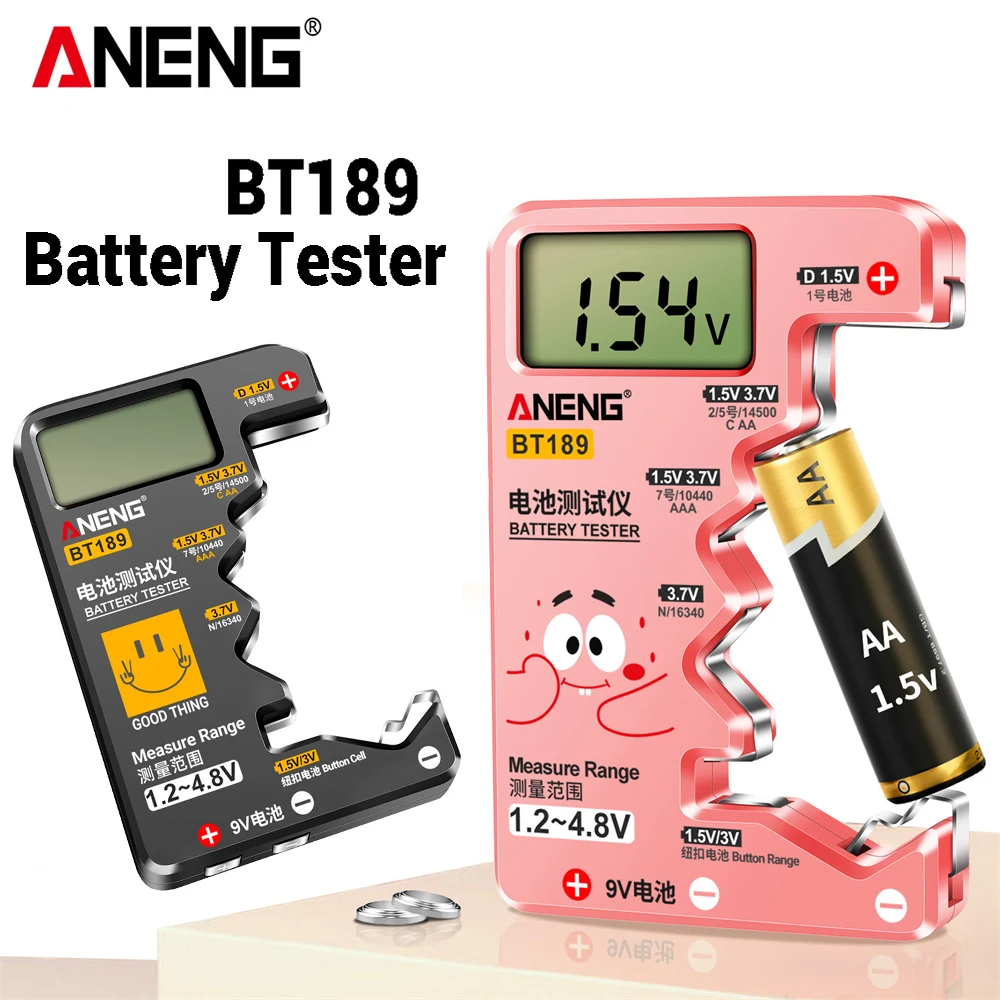 ANENG BT189 Penguji Baterai Digital Layar LCD 9V 1.5 V Penguji Baterai Tombol Universal Alat Pendeteksi Kapasitansi Kapasitas Volt - 0