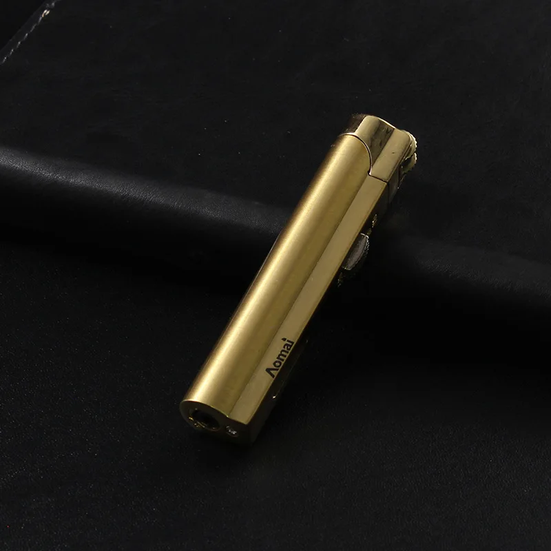 Aomai Tidak Biasa Mini Turbo Lighter Flints Logam Gas Lighter Gadget untuk Pria Pemantik Rokok Cerutu Merokok Aksesoris - 3