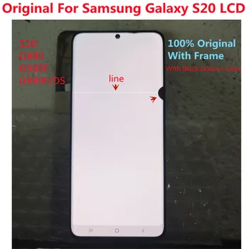 Asli untuk Samsung Galaxy S20 LCD G980, G980F, G980F / DS dengan Bingkai Digitizer Layar Sentuh Tampilan S20 2