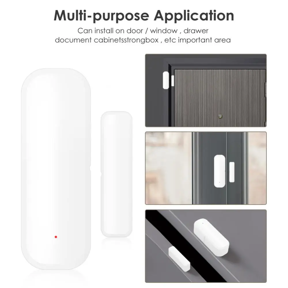 Aubess Tuya WiFi Smart Door Sensor Pintu Terbuka Tertutup Detektor Perlindungan Sistem Alarm Kehidupan Cerdas Kontrol Aplikasi Keamanan Rumah Pintar - 4
