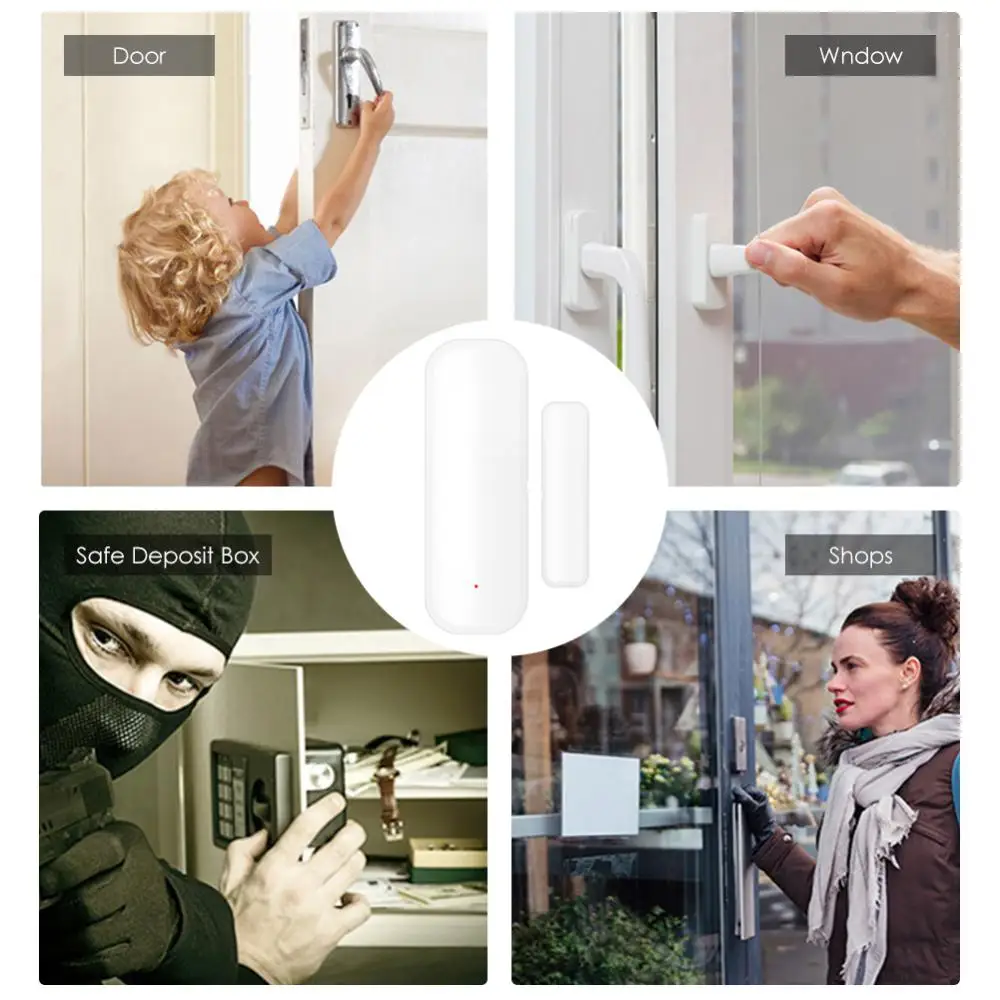Aubess Tuya WiFi Smart Door Sensor Pintu Terbuka Tertutup Detektor Perlindungan Sistem Alarm Kehidupan Cerdas Kontrol Aplikasi Keamanan Rumah Pintar - 5