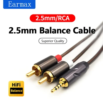 Audio RCA 2.5 mm 4.4 mm Seimbang dengan Jack Kabel 2 RCA, Digunakan Untuk Kabel Peningkatan Penguat Daya Pemutar Audio TV 50cm