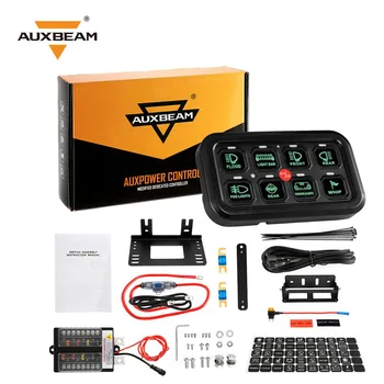 Auxbeam 8 Geng Universal On-Off Switch Panel Lampu LED Latar Belakang Sistem Tenaga Kontrol Sistem Relai Listrik untuk SUV Kemping RV