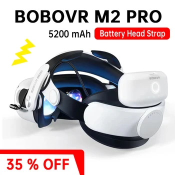 BOBOVR M2 Pro Tali Kepala Baterai 5200mAh untuk Oculus Quest 2 Tali Elit yang Dapat Disesuaikan Meningkatkan Aksesori VR Tali Kepala yang Nyaman