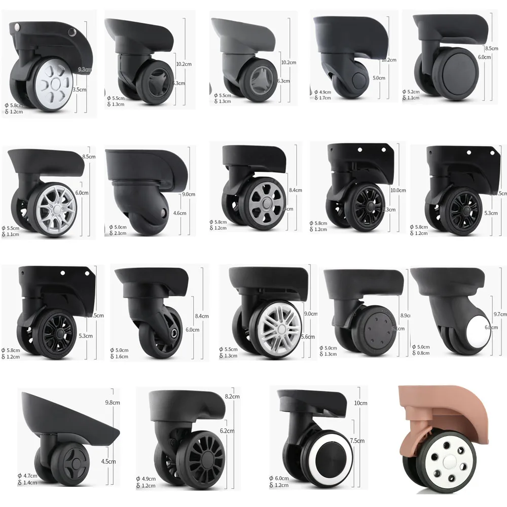 Bagian Perbaikan Penggantian Roda Universal Bisu Tahan Aus Bagasi Aksesori Bagasi Troli Batang Tarik Roda Kotak Batang - 0