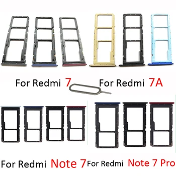Baki Slot Kartu SIM untuk Xiaomi Redmi 7 7A Note 7 Pro Ponsel Asli Chip SIM Baru Laci Tempat Kartu SD untuk Redmi Note 7 Pro