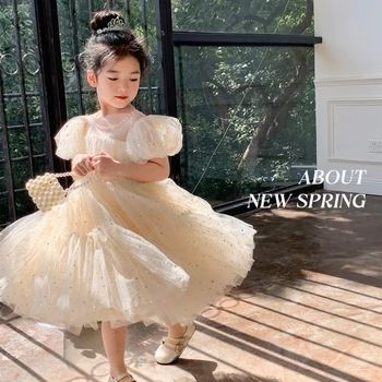 Balita Gadis Musim Panas Gaun untuk Anak-anak Putri Pesta Ulang Tahun Gaun Mesh Tutu Pernikahan Anak Gaun
