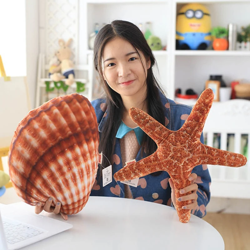 Bantal Keong Bintang Laut Cangkang Laut Baru Dekorasi Rumah Bantal Sofa Bantal Sofa Anak-anak Mainan Mewah Cangkang Boneka Lembut Hadiah Ulang Tahun - 0