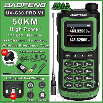 Baofeng UV G30 Pro walkie talkie stasiun portabel jarak jauh stasiun radio kuat FM berburu ham radio dua arah UV-16 / UV17 PRO