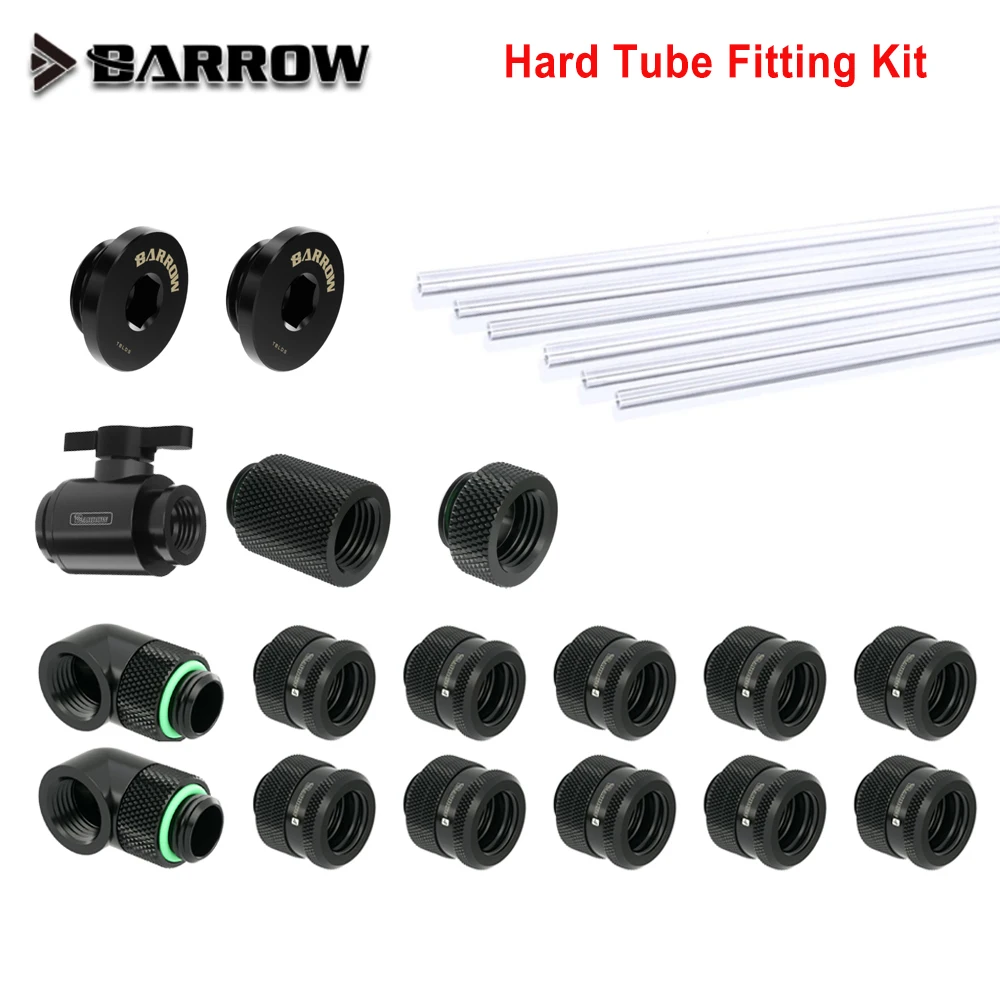 Barrow OD12 / 14/16mm Kit Pemasangan Tabung Keras Konektor Logam Kuningan G1 / 4