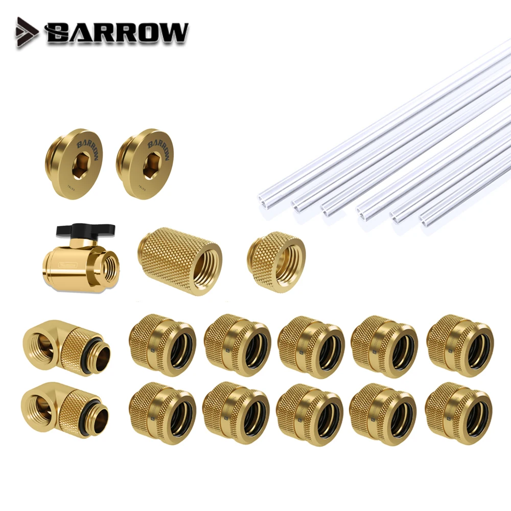 Barrow OD12 / 14/16mm Kit Pemasangan Tabung Keras Konektor Logam Kuningan G1 / 4