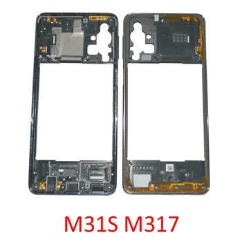 Baru Chassis Tengah Bingkai untuk Samsung Galaxy M31s M317F M317 Asli Ponsel Perumahan Central Frame dengan Tombol Penggantian Bagian