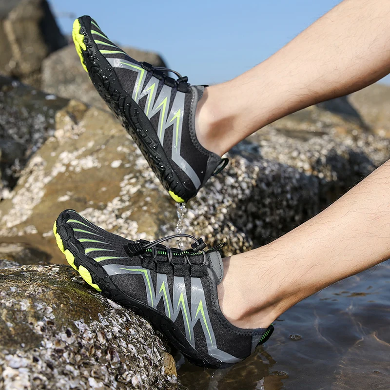 Baru Kedatangan Sepatu Air Qiuck-Dry Aqua Sepatu Pria Wanita Kolam Renang Pantai Luar Ruangan Sepatu Kets Lima Jari Bersirkulasi Ukuran 35-46 - 4