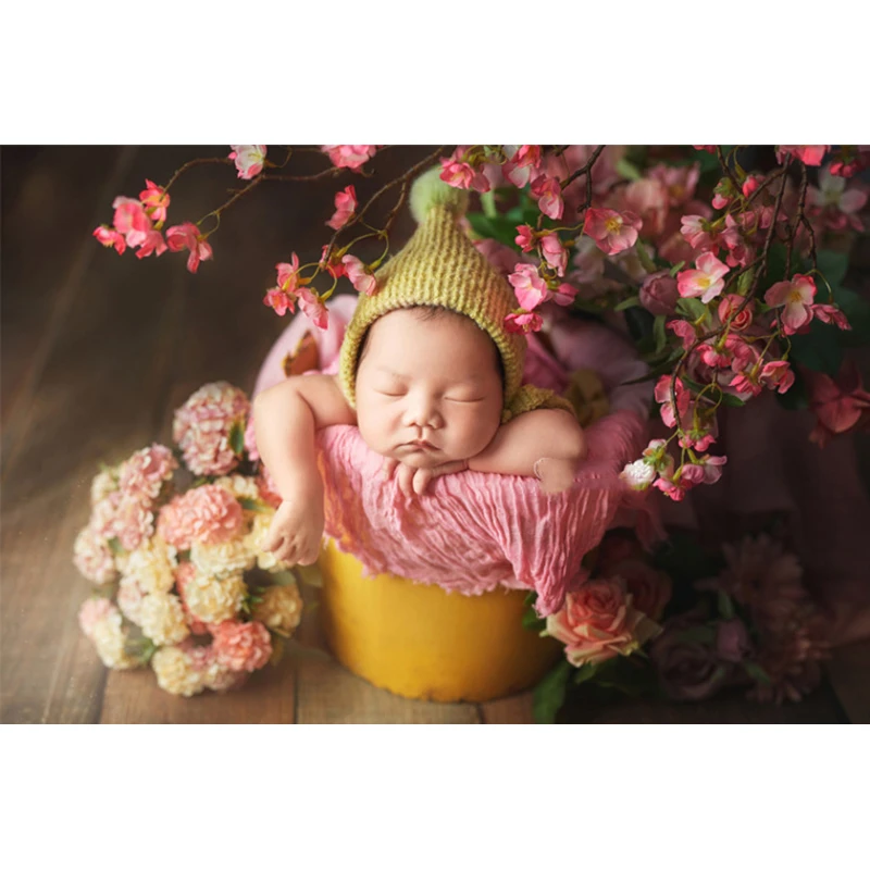 Baru Kedatangan Topi Fotografi Bayi Pompom Bulu Kelinci Topi Korduroi Bayi Musim Gugur Musim Dingin Topi Beruang Alat Peraga Foto Bayi Baru Lahir - 2