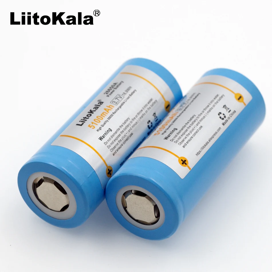 Baru Liitokala 26650-55A 5000 mAh 26650 Li-ion 3.7 V Baterai Isi Ulang untuk Senter 20A 3.6 V Power Baterai - 1