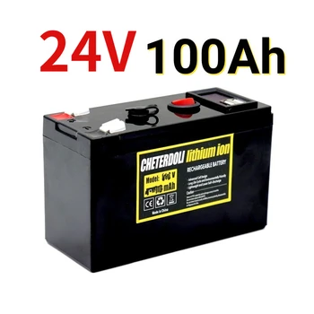 Baterai 24V 100Ah 18650 Paket Baterai Lithium Baterai Isi Ulang untuk Baterai Kendaraan Listrik Energi Surya+ Pengisi Daya 25.2 v 2A
