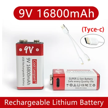 Baterai Isi Ulang Lithium Ion 9V 16800mah Baru 2022 Baterai Micro USB 9v Digunakan Untuk Remote Control Mainan Mikrofon Multimeter