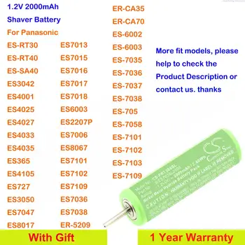 Baterai Pencukur Cameron Sino 2000mAh untuk Panasonic ES-RL21,RT31,RT33, RT51, RT53, RT81, ER2211, ER221E2, GC50, GC70, GB60, GB70, GB80, GB96