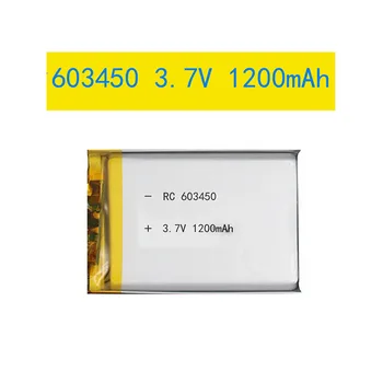 Baterai Polimer Lithium Ion 603450, 3.7 V 1200mAh, Bluetooth, GPS, PSP, EBook, DVD, MP4, Speaker, Permainan Video Seluler, Tablet, Bantalan