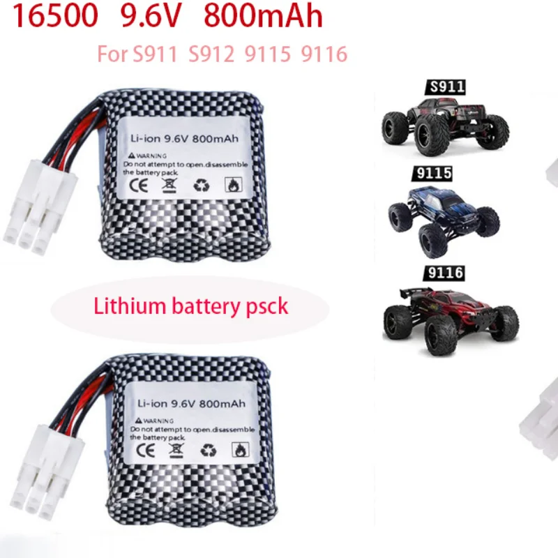 Baterai Asli, 16500,9. 6 v, 800mAh, Baterai Lithium-iondigunakan untuk 9115, 9116, s911, s912, Mobil Remote Control RC, Mainan, - 0