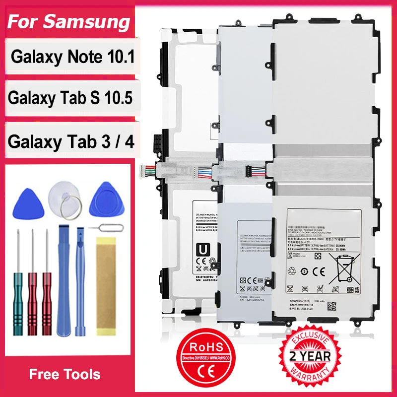 Baterai DaDaXiong untuk Catatan Samsung 10.1 GT-P5110 P5100 P5113 N8000 GT-N8020 P7500 SM-P601 Tab3 P5200 T4500E Tab4 SM-T530 SM-T805 - 0