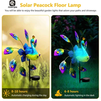 Besi Solar Merak Kincir Angin Lampu Taman 3D Hummingbird Kincir Pemandangan Lampu Pencahayaan Ornamen Dekorasi Rumah untuk Pesta Liburan