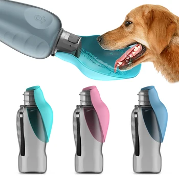 Botol Air Anjing Portabel 800ml untuk Hewan Peliharaan Anjing Besar Perjalanan Luar Ruangan Hiking Berjalan Lipat Mangkuk Minum Perlengkapan Golden Retriever