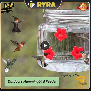 Botol Pengumpan Air Burung Plastik Pengumpan Burung Kolibri Di Luar Ruangan Botol Kaca yang Dapat Dimakan Peralatan Minum Taman Gantung Pemasok Burung