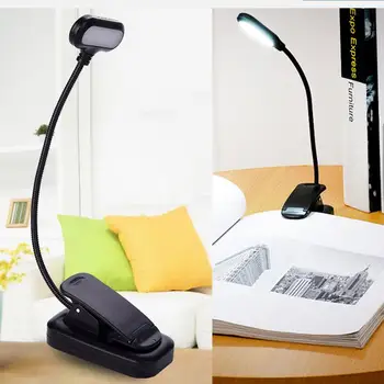 Buku Pelindung Mata LED Lampu Malam Dapat Disesuaikan Lampu Meja Belajar Clip-On Mini Bertenaga Baterai Fleksibel untuk Membaca Kamar Tidur Perjalanan