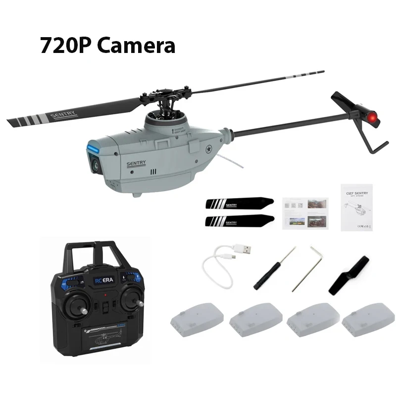 C127 2.4 G Helikopter RC Kamera Profesional 720P 6 Sumbu Gyro WIFI Drone RC Mata-mata Penjaga Kamera Sudut Lebar Mainan RC Dayung Tunggal - 0