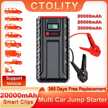 CTOLITY Car Jump Starter 3000A 20000mAh 12V Pengisi Daya Baterai Otomotif Bank Daya Portabel Baterai Eksternal Pengisian Cepat untuk Mobil