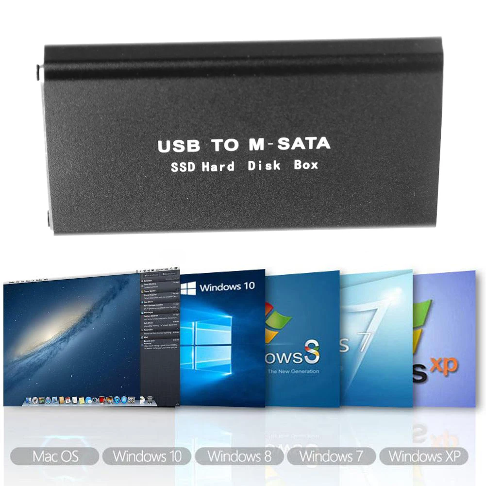 Casing Hard Drive Seluler Casing HDD Casing M SATA ke Tipe-C USB3. 1 3.0 ke SSD M SATA Portabel untuk PC Notebook Windows Mas OS - 3