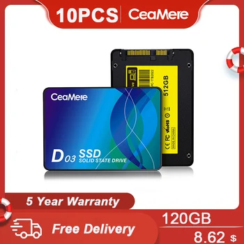 CeaMere 5-20 Buah SSD 2.5 SSD 256 GB 512 GB 960 GB 1 TB 2 TB 4 TB untuk Hard Drive PC Disk untuk Laptop Hard Drive Internal 480 GB