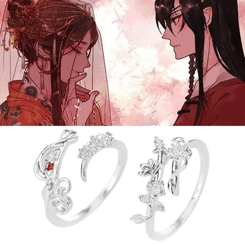 Cincin Anime Tian Guan Ci Fu Berkah Resmi Surga Cincin Cosplay Hua Cheng Xie Lian Cincin Paduan Dapat Disesuaikan Hadiah Perhiasan Prop