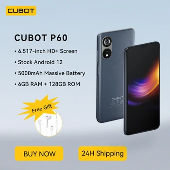 Cubot P60, Smartphone Android 2022, 6GB+128GB (Diperpanjang 256GB), Octa-Core, 6.517