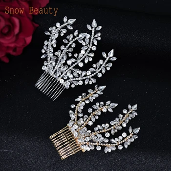 DZ042 Sisir Rambut Pernikahan Perhiasan Kepala Berlian Imitasi Aksesori Wanita Jepit Rambut Pengantin Hiasan Kepala Prom Mode Hiasan Rambut