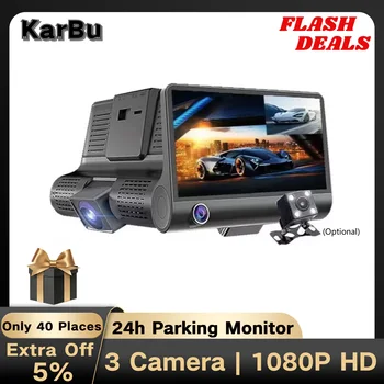Dash Cam untuk Kamera Mobil 1080P HD Dashcam Monitor Parkir 24 Jam DVR untuk Kamera Depan Dan Belakang 3 DVR Kamera Samochodowa Rejestrator