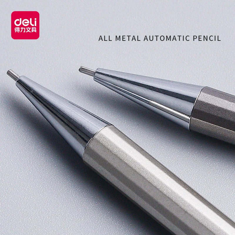 DELI Pensil Mekanik Full Metal Berkualitas Tinggi 0.5 / 0.7 Lapices Untuk Perlengkapan Sekolah Melukis dan Menulis Profesional - 2