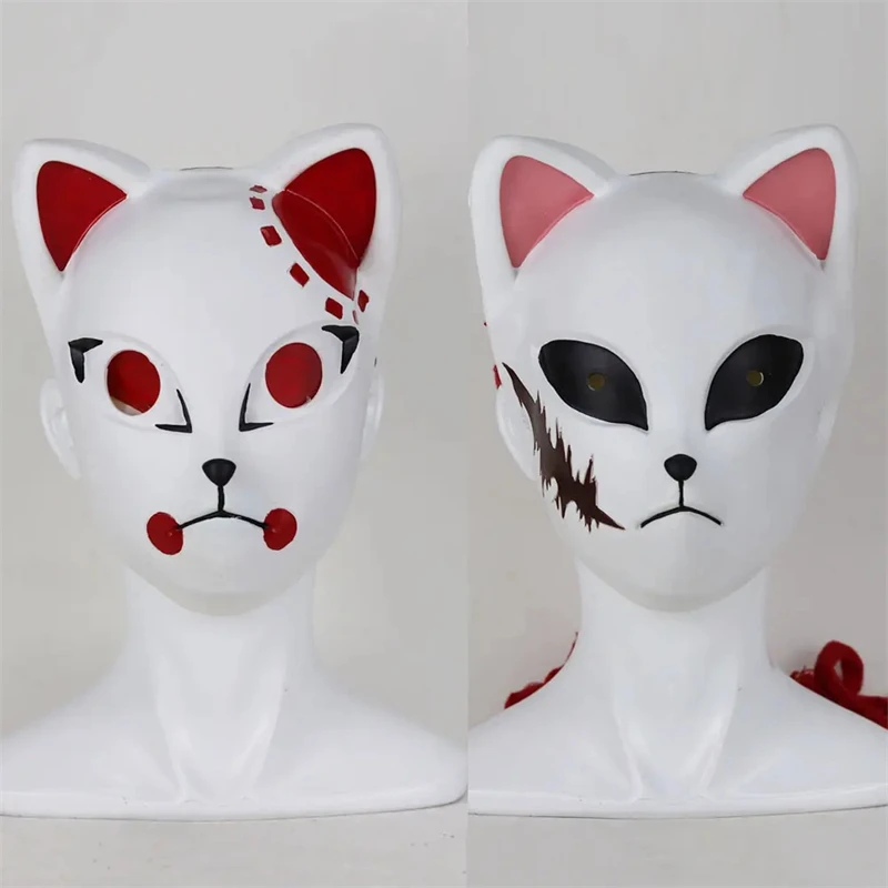 Demon Slayer Masker Kimetsu Tidak Yaiba Kamado Tanjirou Cosplay Kostum Anime Masker Wajah Penuh Halloween Prop Dewasa Anak-anak - 1