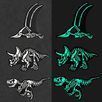 Dinosaurus Nightglow Lencana Moral Patch Taktis Wing Dragon Refleksi Inframerah Kait dan Loop Patch Ransel Stiker Reflektif