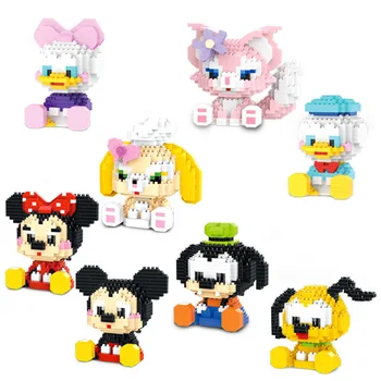 Disney Kartun Boneka Bintang Derena Belle Mickey Dirakit Anak-anak Blok Bangunan Puzzle Perakitan Mainan Anak Laki-laki Perempuan Hadiah