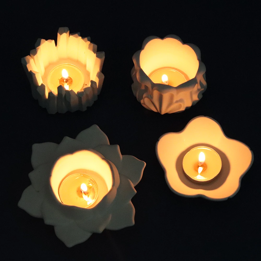 DIY 3D Lotus Tempat Lilin Cetakan Silikon Cetakan Lilin Tanah Liat Epoxy Resin Kerajinan Membuat Buatan Sendiri Kotak Penyimpanan Cetakan Alat Dekorasi Rumah - 5