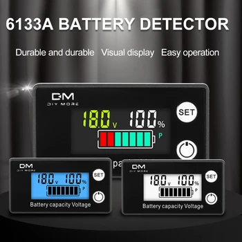 Diymore DC8-100V 15MA LCD Meteran Listrik Digital Indikator Kapasitas Baterai 6133A Pengukur Tegangan Volt Sel Timbal-asam Lithium LiFePO4