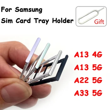Dudukan Baki Kartu Sim Ganda Baru untuk Samsung A13 A22 4G A33 5G Dudukan Slot Baki Kartu SIM Soket Adaptor Suku Cadang Pengganti