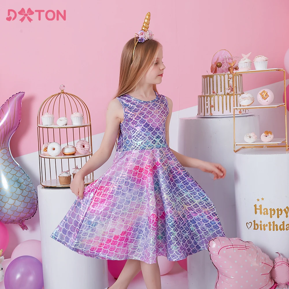 Dxton Putri Gadis Gaun Musim Panas Anak Kostum Patchwork Mesh Anak Gaun untuk Anak Perempuan Balita Tutu Pesta Gadis Vestidos - 0