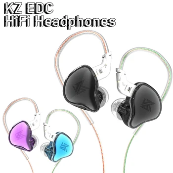 Earphone Berkabel KZ EDC dengan Mikrofon Earbud Musik Bass HIFI Dinamis Headphone Monitor Telinga Headset Olahraga Peredam Bising